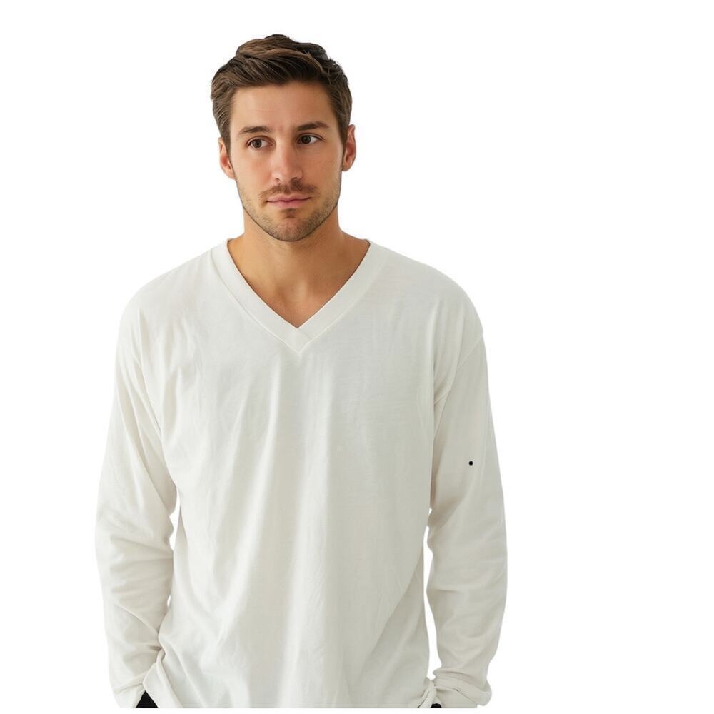 TNA Golden Long Sleeve Heavyweight Tee, White, Casual, Weekend, Lounge, L
